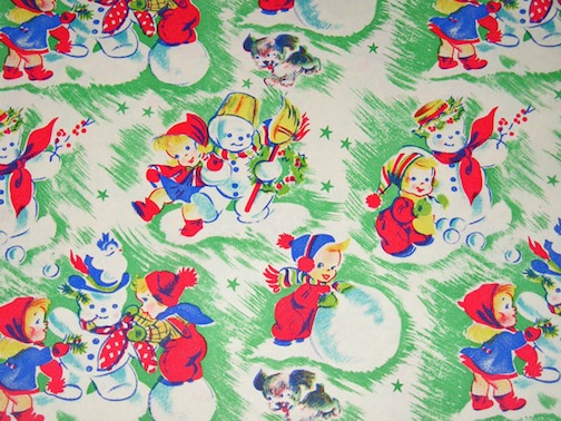 Vintage 1950s Christmas Gift Wrap Paper
